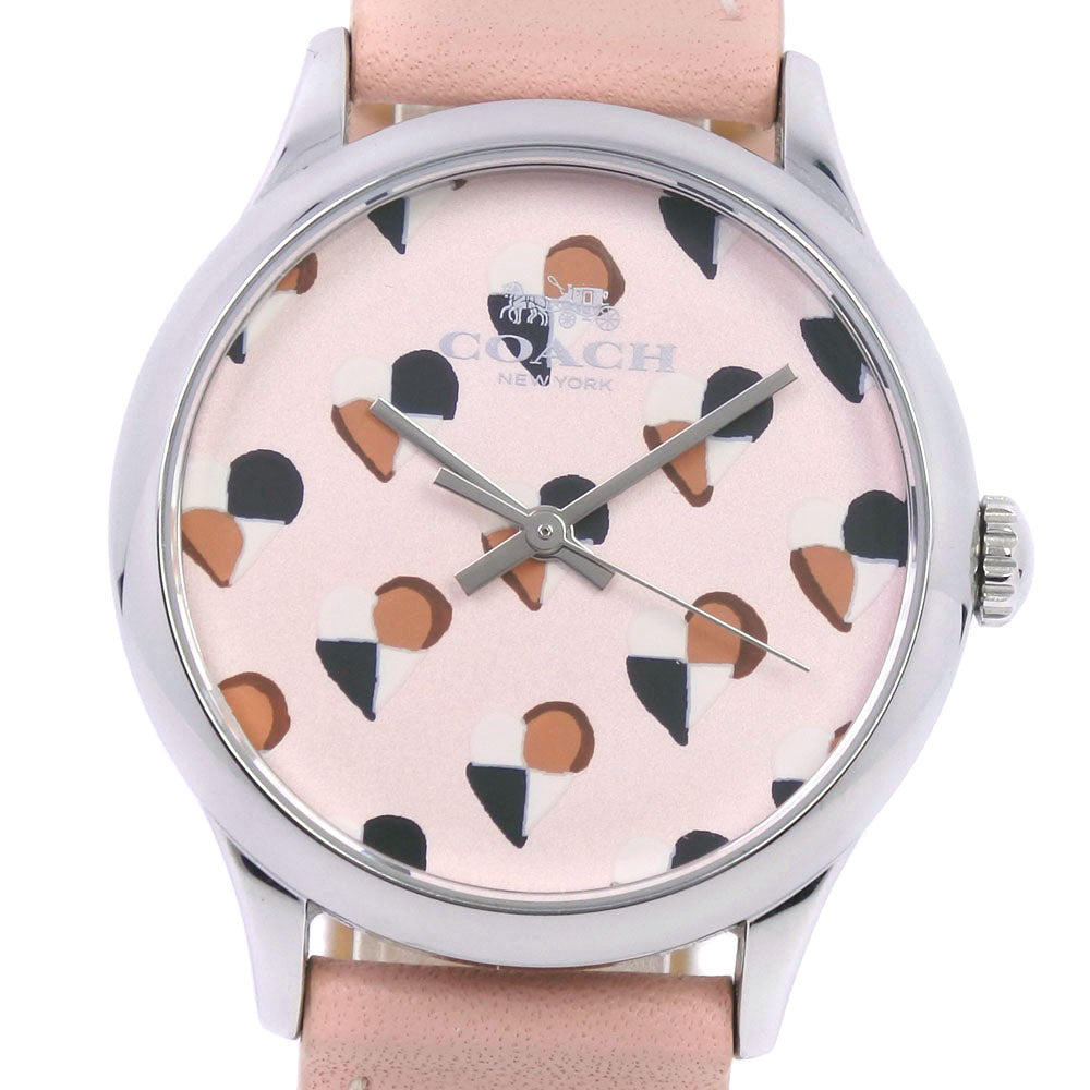 Coach Heart Stainless Steel Leather Quartz Watch