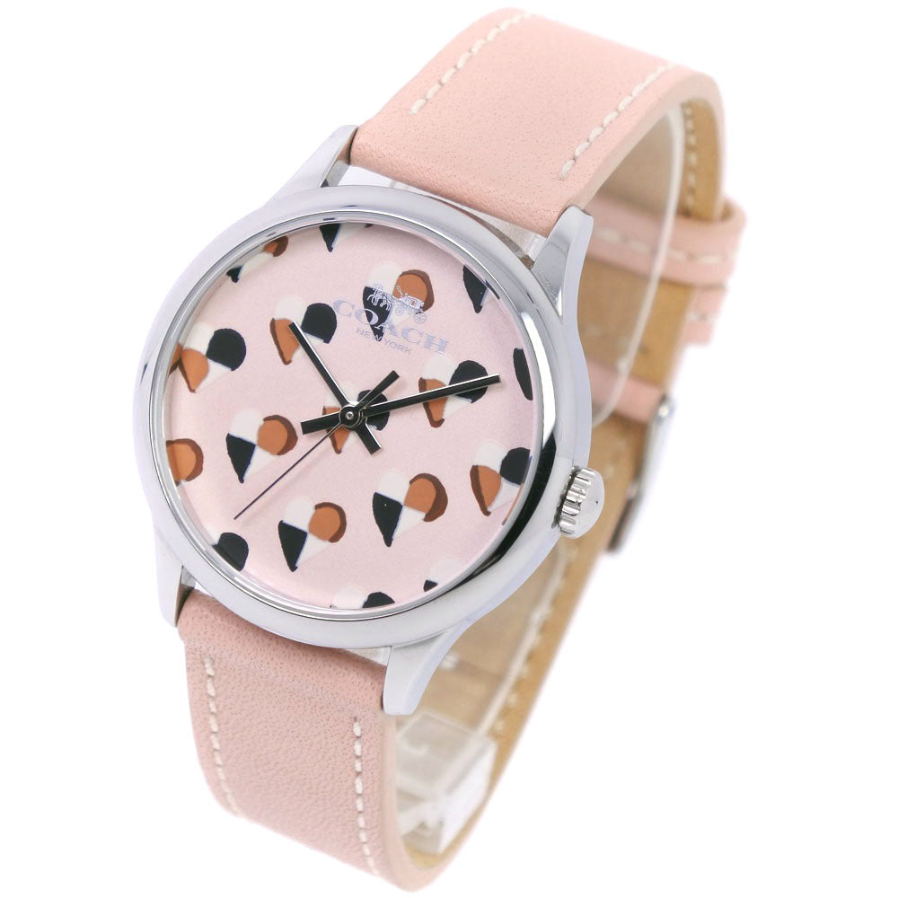 Coach Heart Stainless Steel Leather Quartz Watch