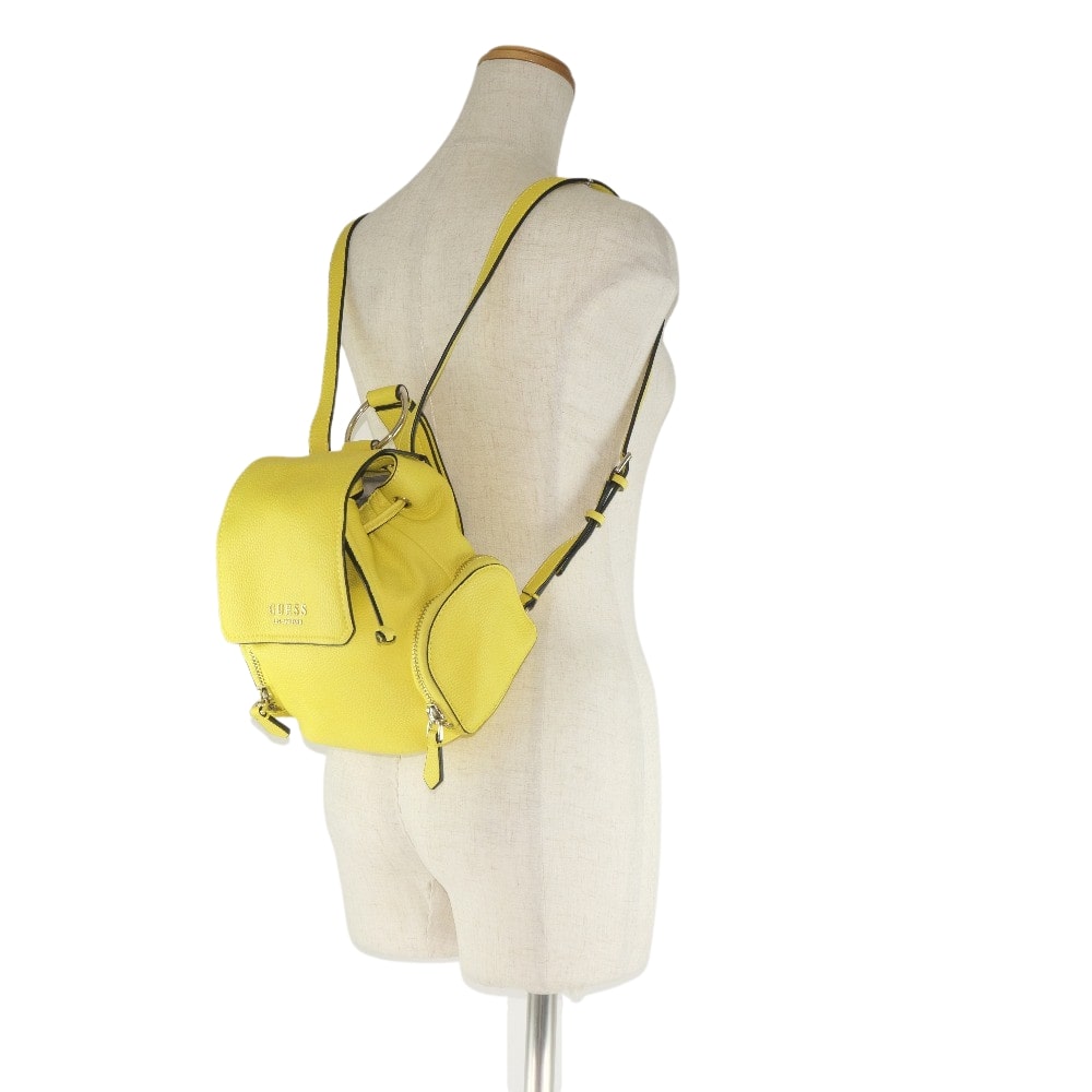 Guess Leather Yellow Unisex Backpack