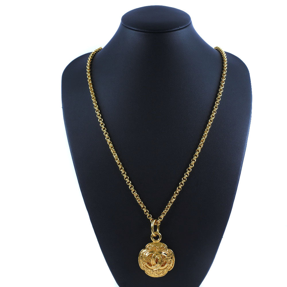 Chanel Coco Mark Necklace Gold Plated Vintage