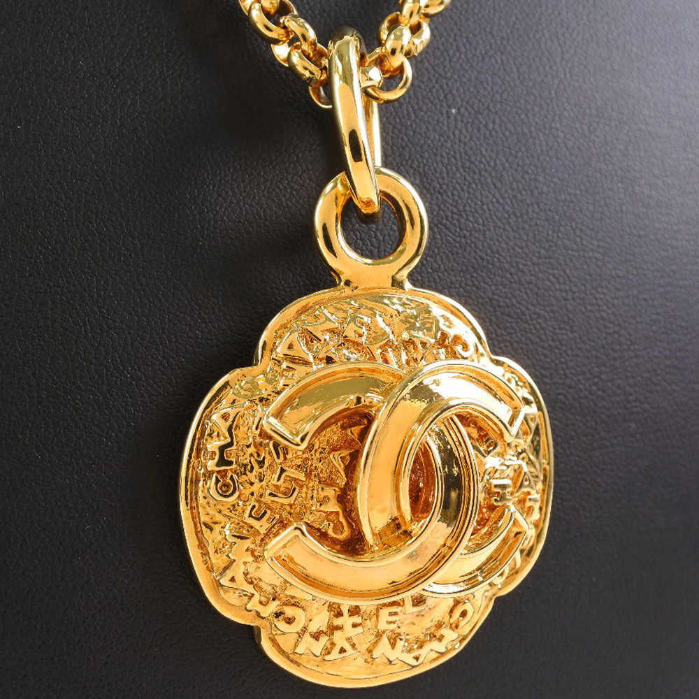 Chanel Coco Mark Necklace Gold Plated Vintage