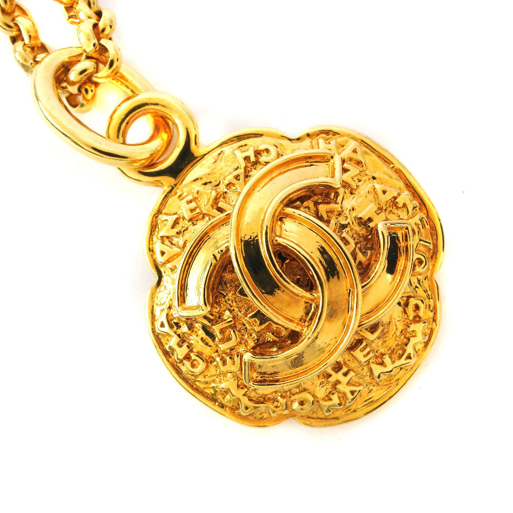 Chanel Coco Mark Necklace Gold Plated Vintage