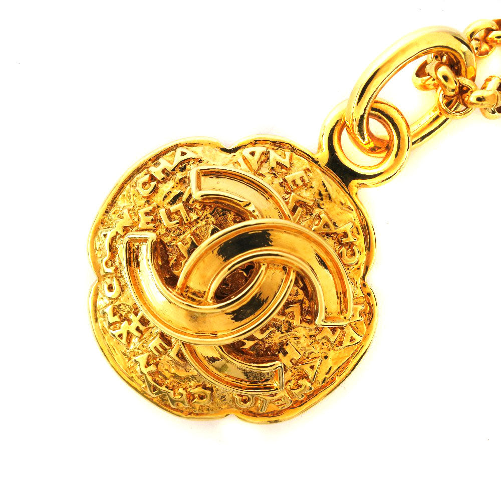 Chanel Coco Mark Necklace Gold Plated Vintage