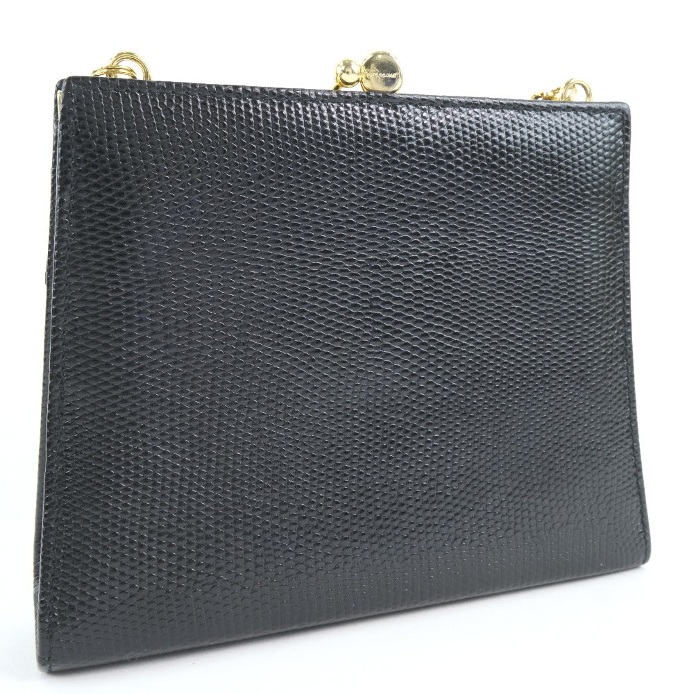 Salvatore Ferragamo Vara Chain Shoulder Bag Black