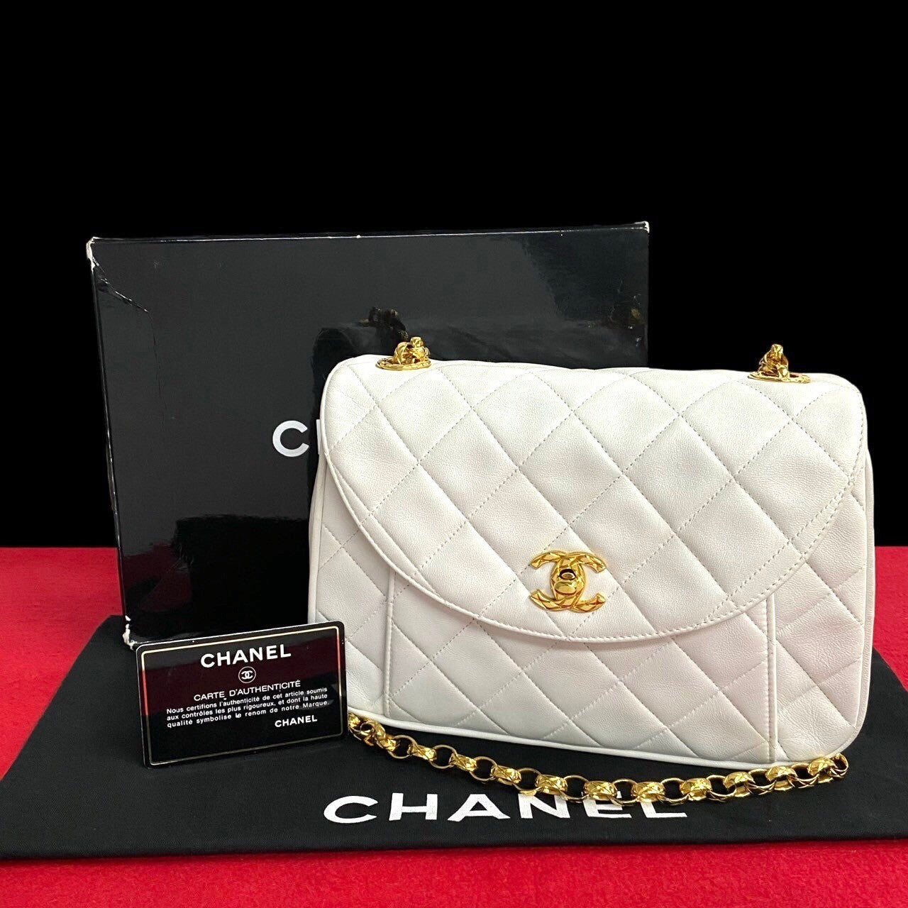 Chanel Lambskin Matelasse Coco Mark Chain Shoulder Bag