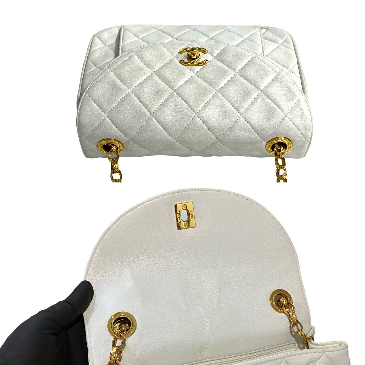 Chanel Lambskin Matelasse Coco Mark Chain Shoulder Bag