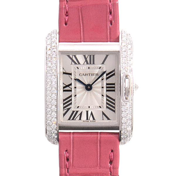 Cartier Tank Anglaise SM Quartz Watch 750WG White Gold WT100015 in Great Condition