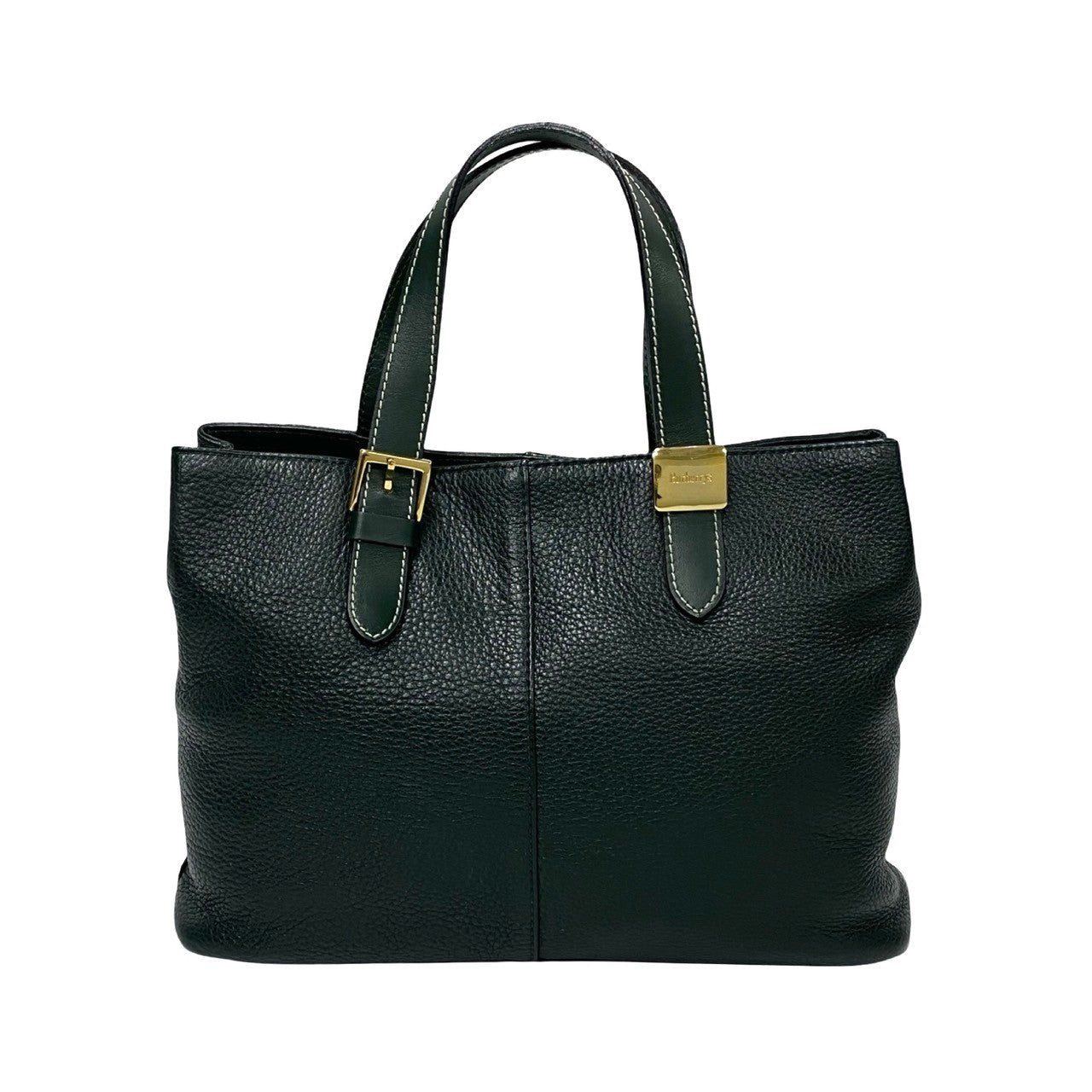 Burberry Leather Handbag Tote Green