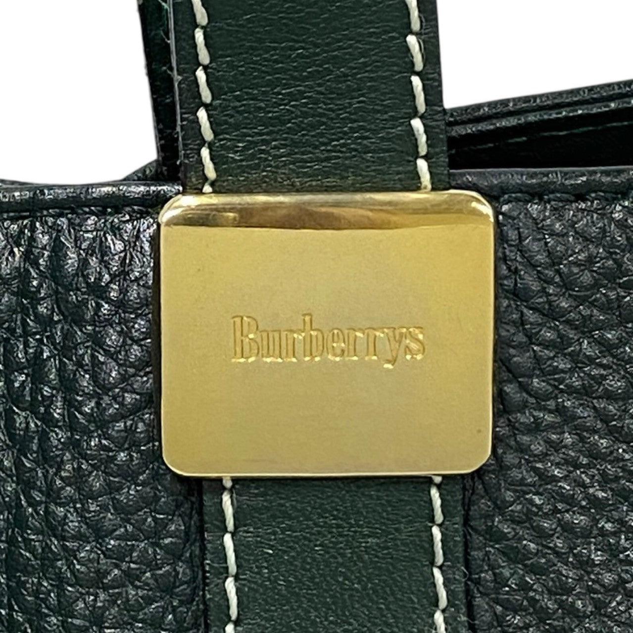 Burberry Leather Handbag Tote Green