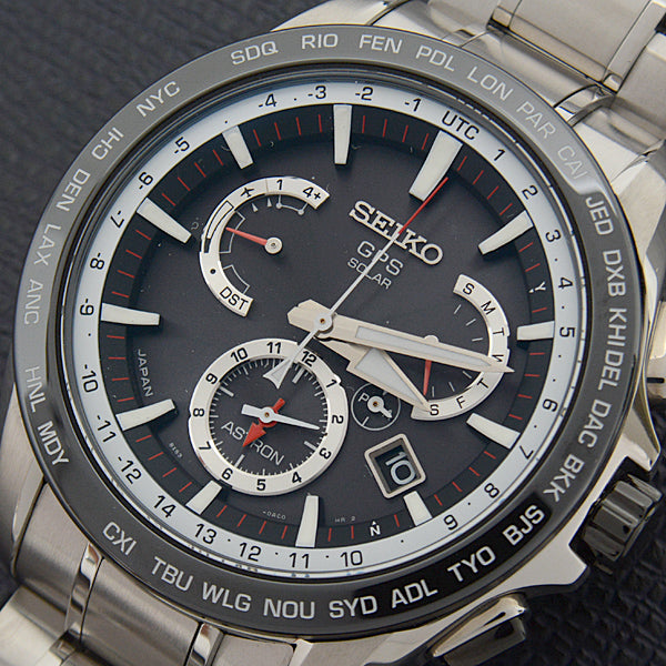 Seiko Astron Solar GPS Black Dial Stainless Steel Ceramic