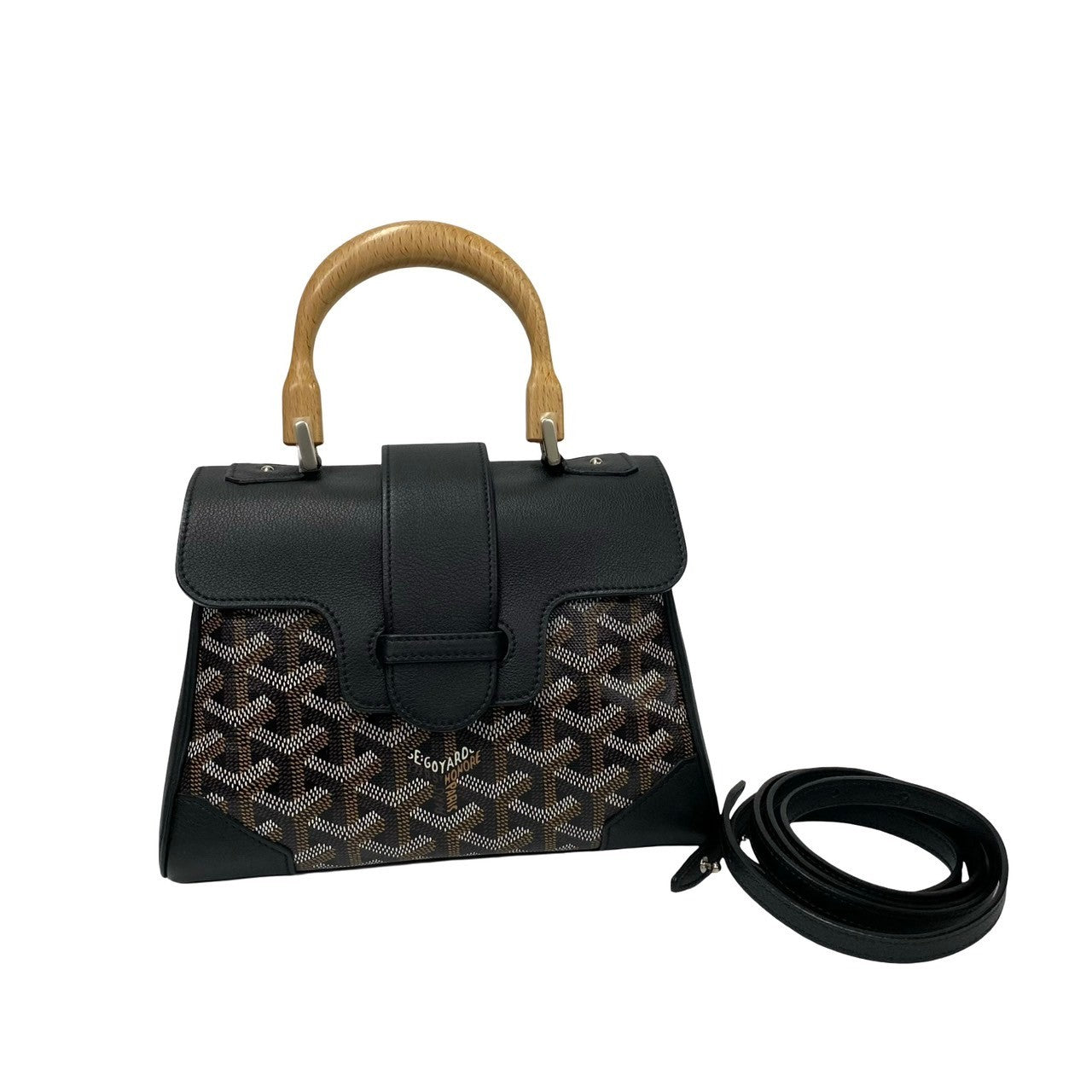 Goyard Saigon Mini Leather Wood Handle 2way Bag