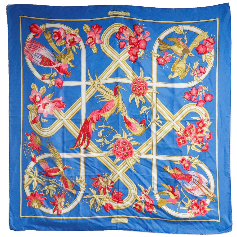 Hermes Carre 90 Caraibes Scarf Cotton Scarf in Very Good Condition