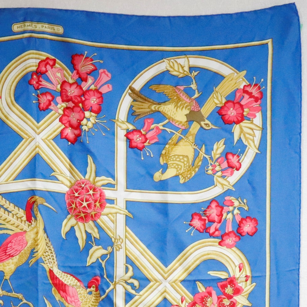 Hermes Carre 90 Caraibes Scarf Cotton Scarf in Very Good Condition