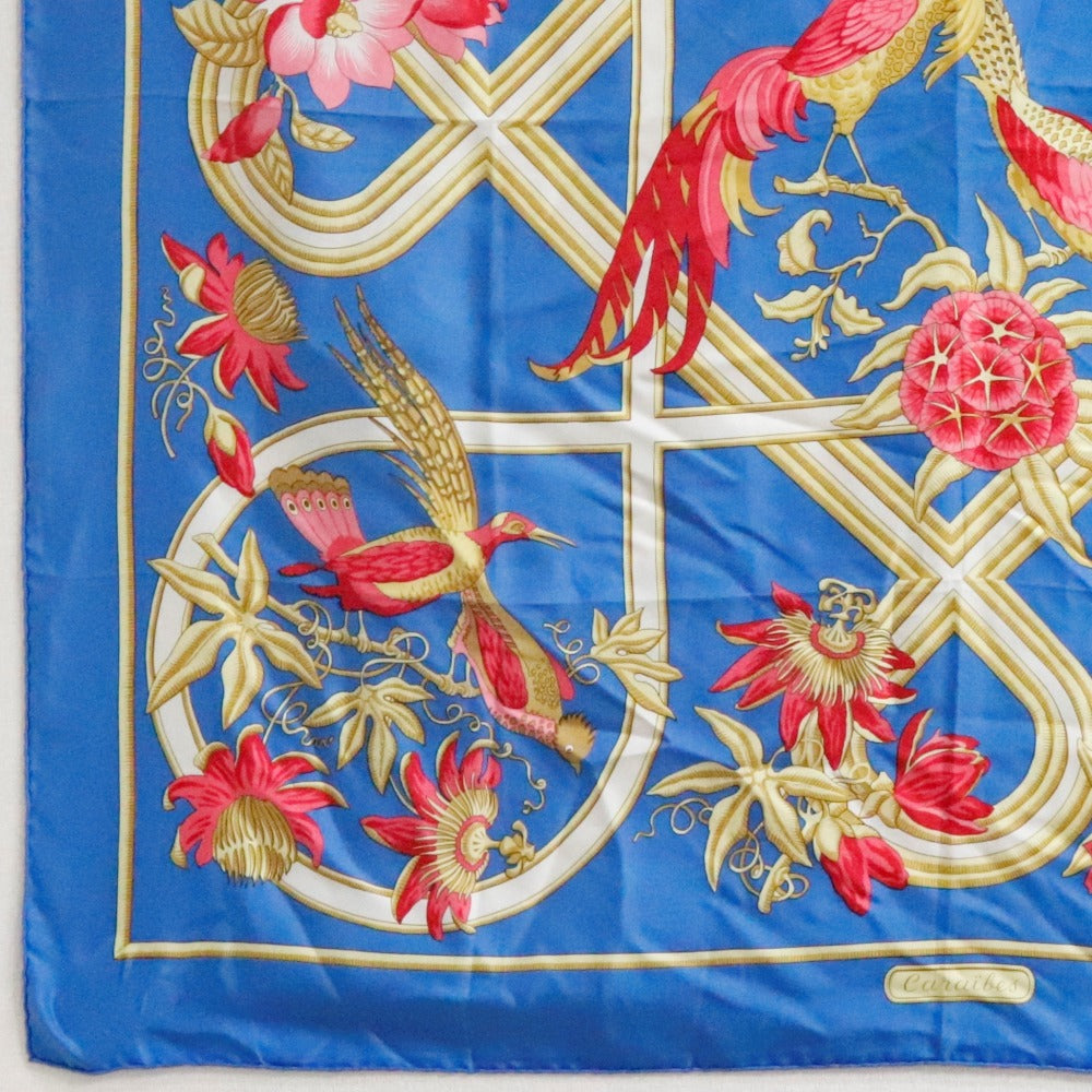 Hermes Carre 90 Caraibes Scarf Cotton Scarf in Very Good Condition