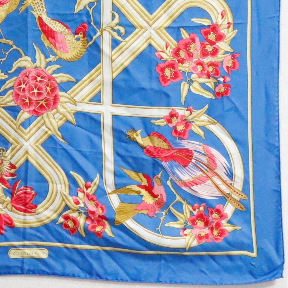 Hermes Carre 90 Caraibes Scarf Cotton Scarf in Very Good Condition