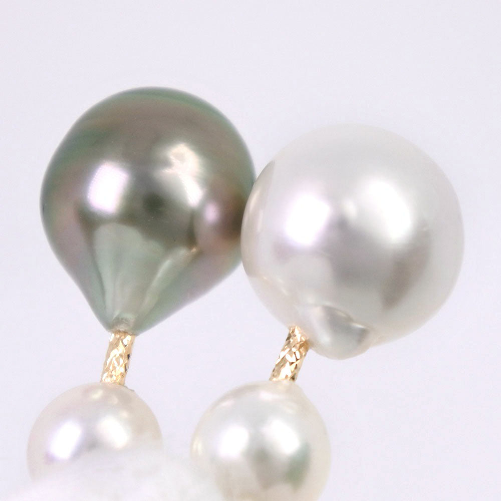 Akoya South Sea Tahitian Pearl Earrings K18 Yellow Gold