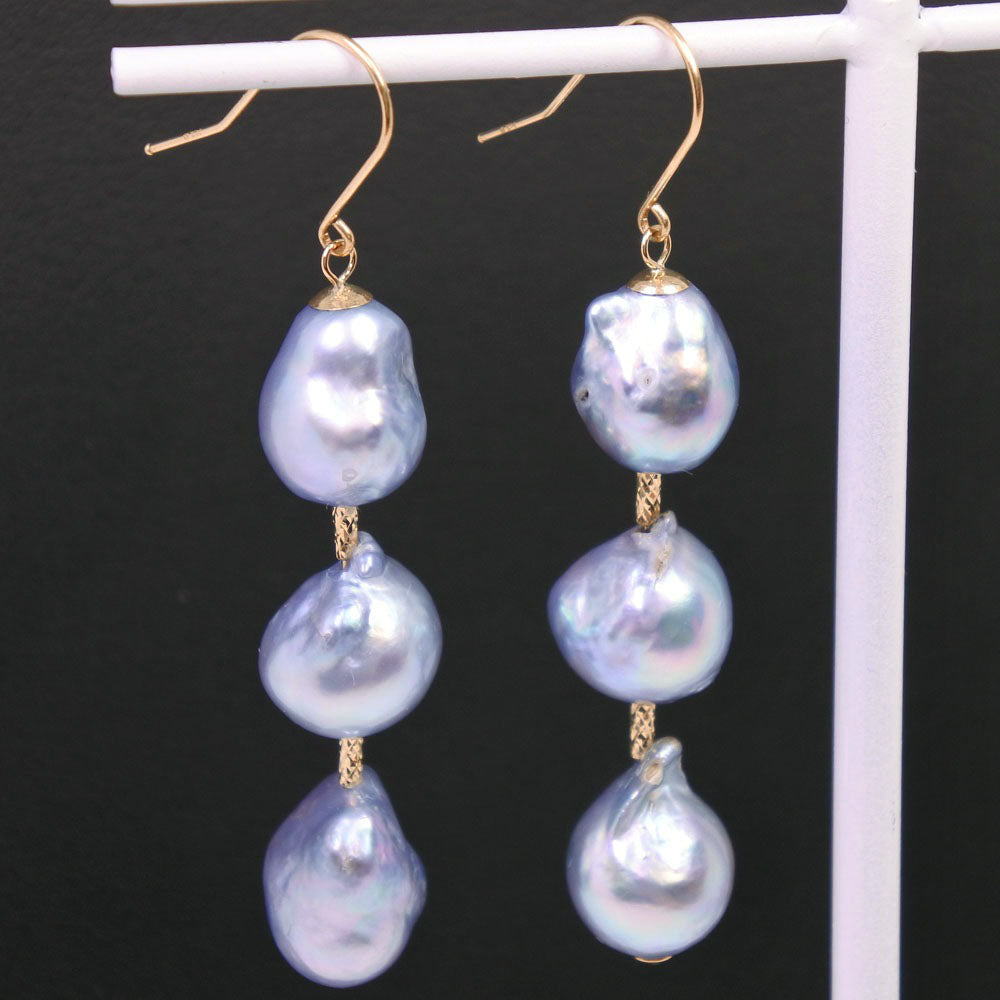 Akoya Pearl Earrings K18 Gold Baroque