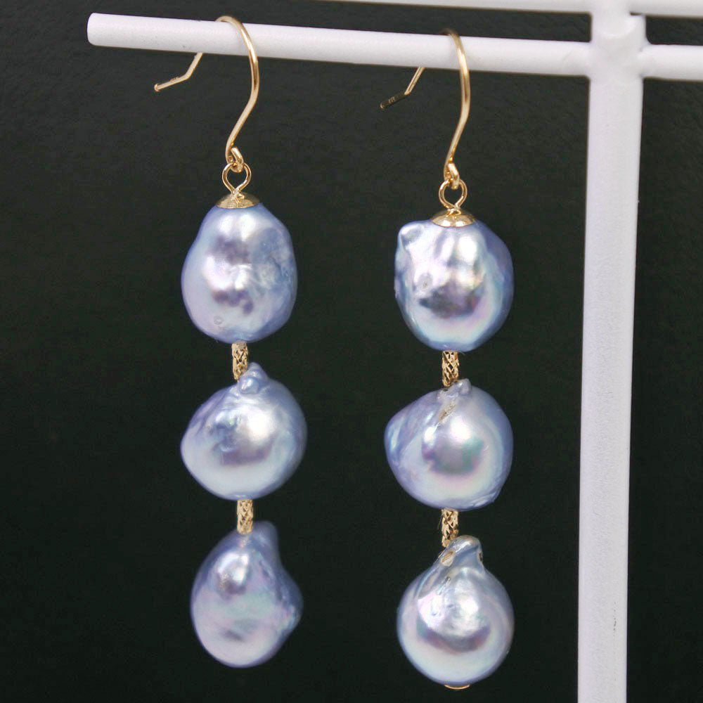 Akoya Pearl Earrings K18 Gold Baroque