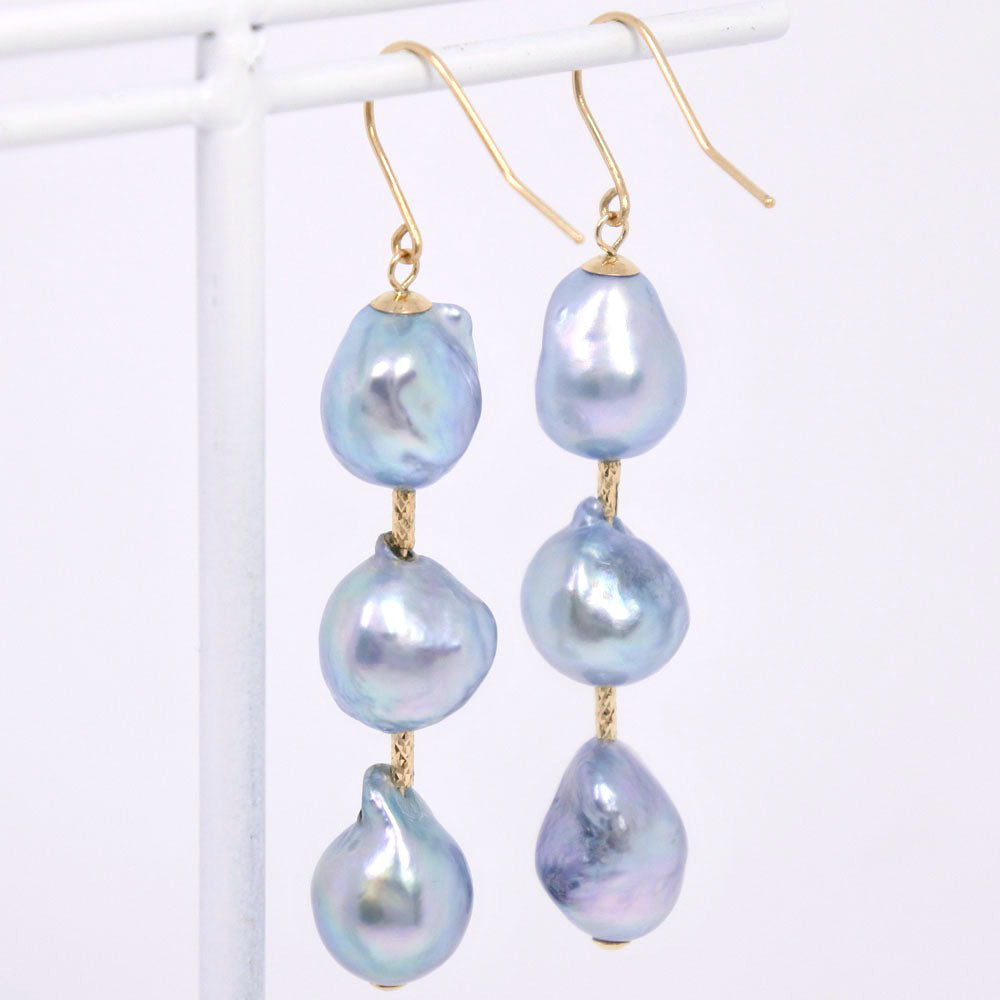 Akoya Pearl Earrings K18 Gold Baroque