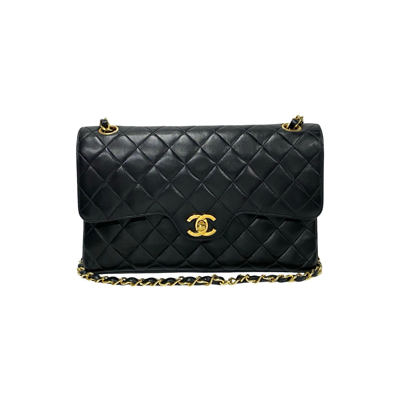 Chanel Lambskin Double Flap Shoulder Bag