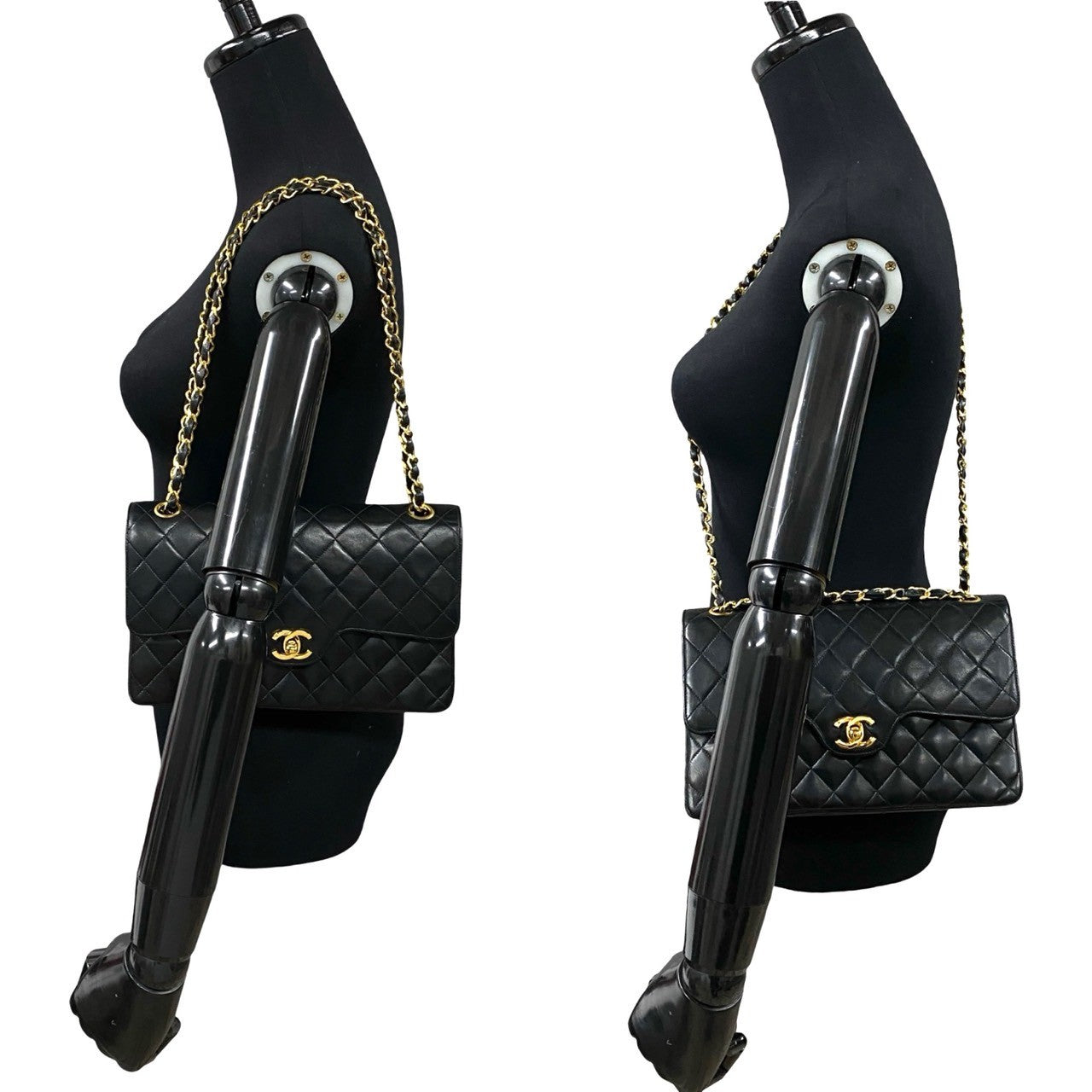 Chanel Lambskin Double Flap Shoulder Bag