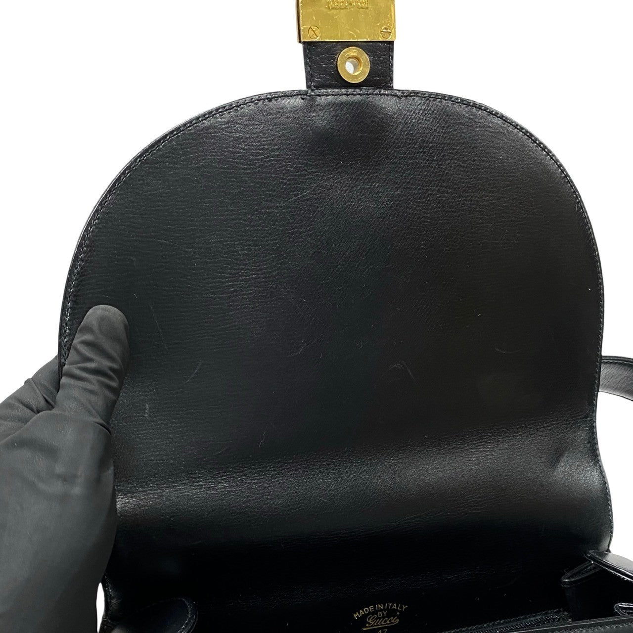 Gucci Vintage GG Logo Leather Shoulder Bag