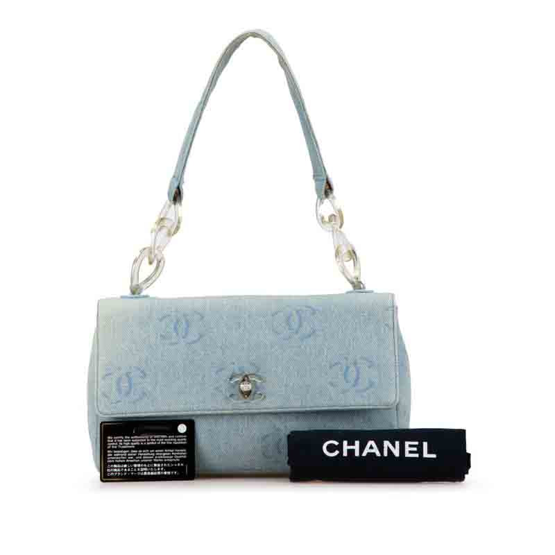 Chanel Denim Coco Mark Chain Shoulder Bag