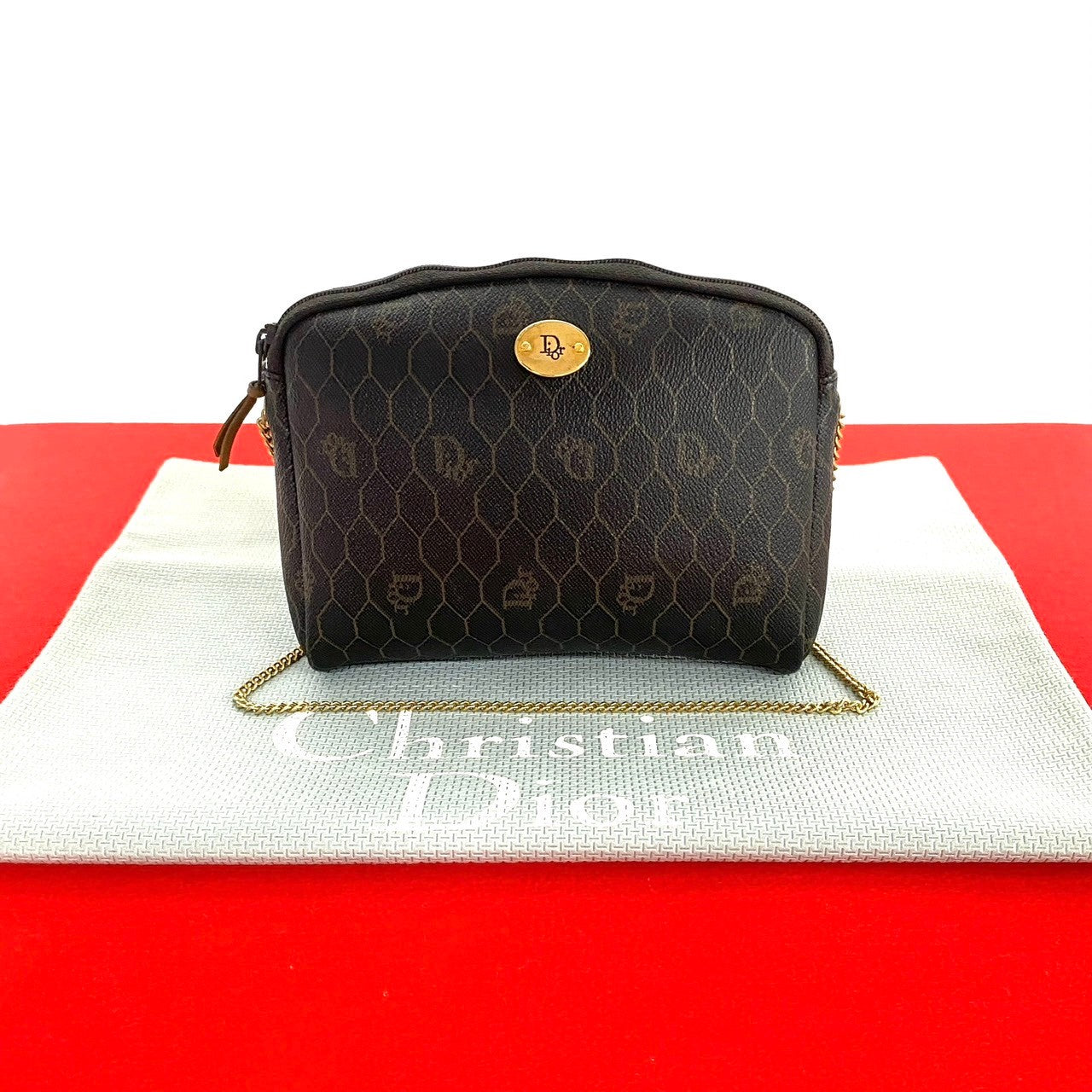 Dior Leather Honeycomb Logo Mini Shoulder Bag