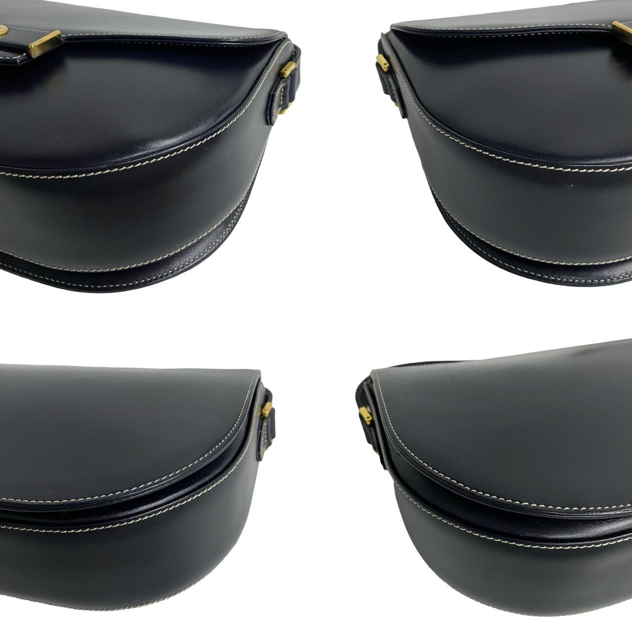 Christian Dior Leather Shoulder Bag Navy