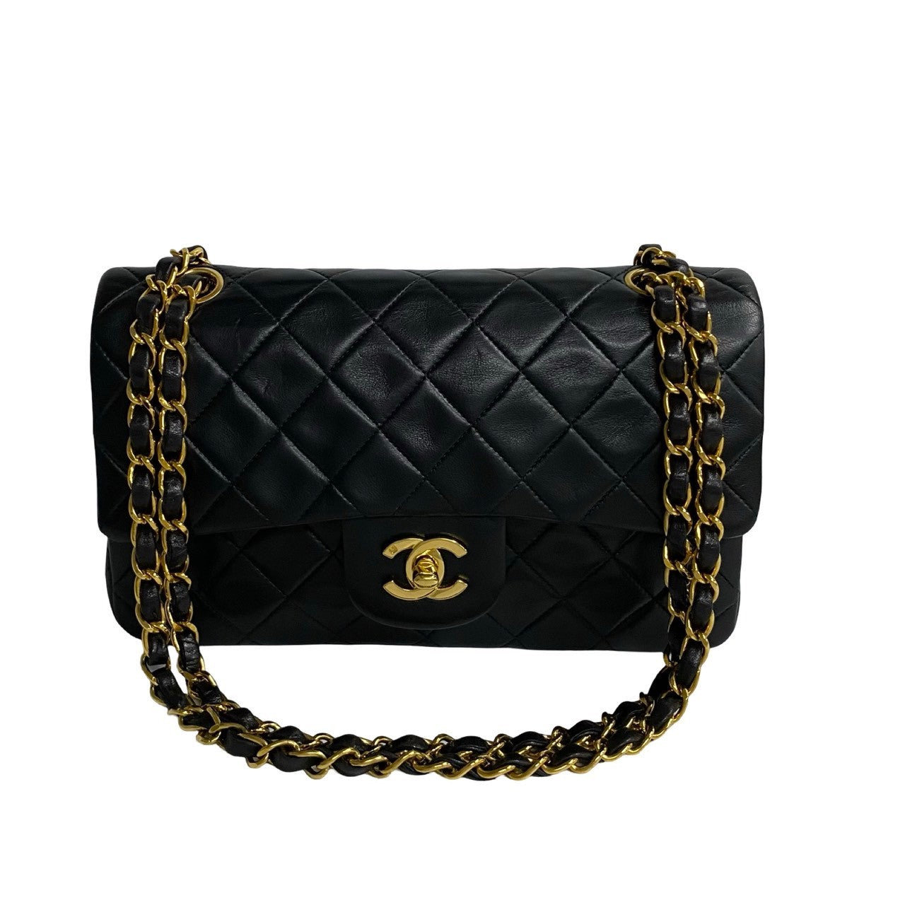 Chanel Lambskin W Flap Matelasse Shoulder Bag