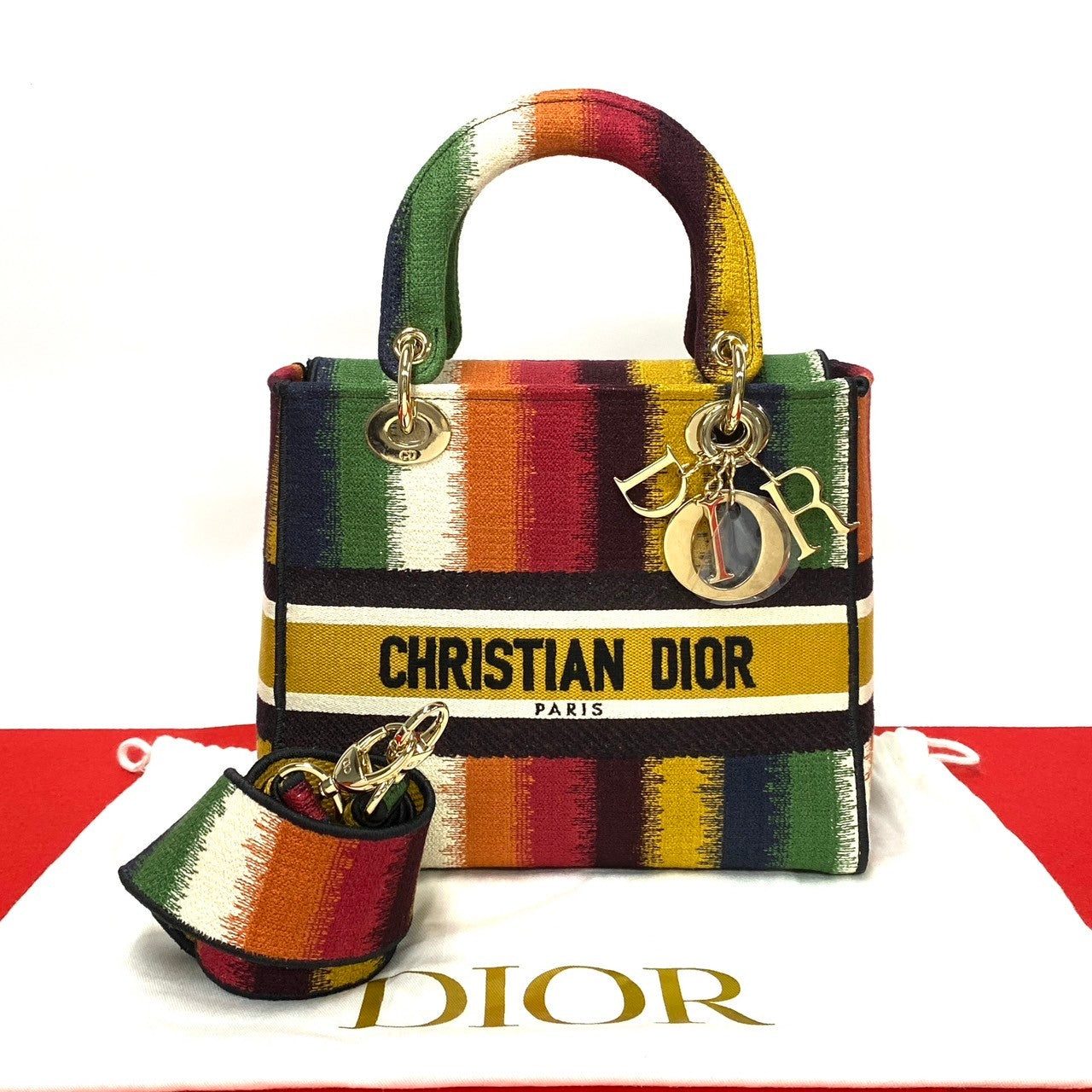 Dior Lady D-Lite Canvas 2way Handbag Multicolor