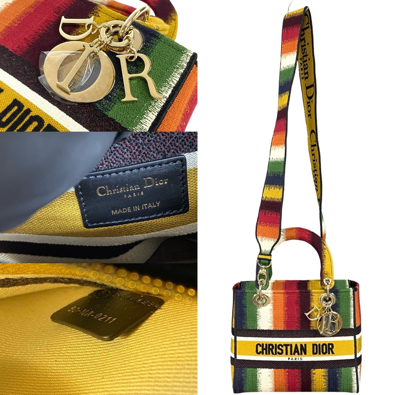 Dior Lady D-Lite Canvas 2way Handbag Multicolor