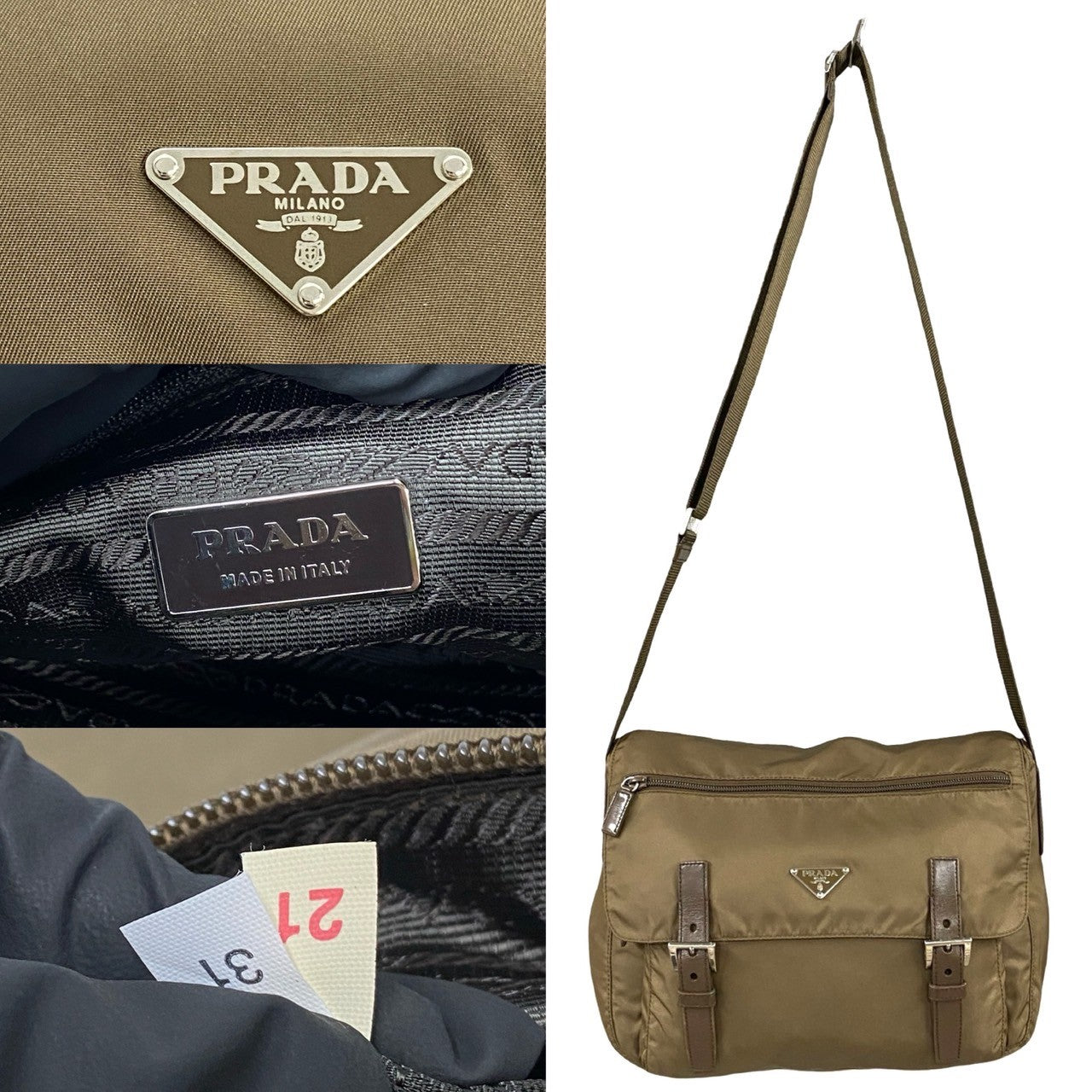 Prada Nylon Leather Shoulder Bag