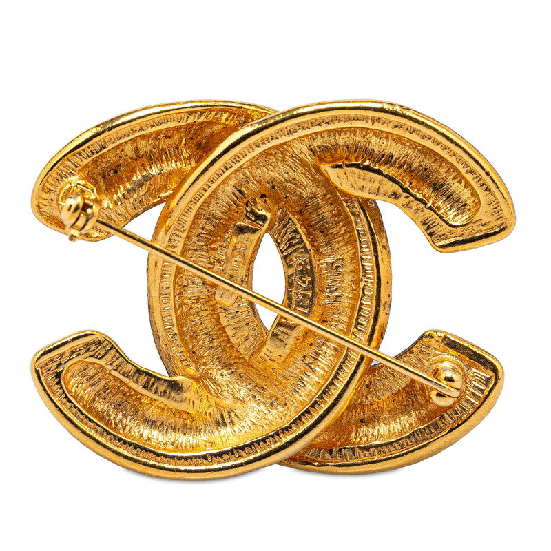 Chanel Vintage Matelasse Coco Mark Brooch Gold Plated in Very Good Condition