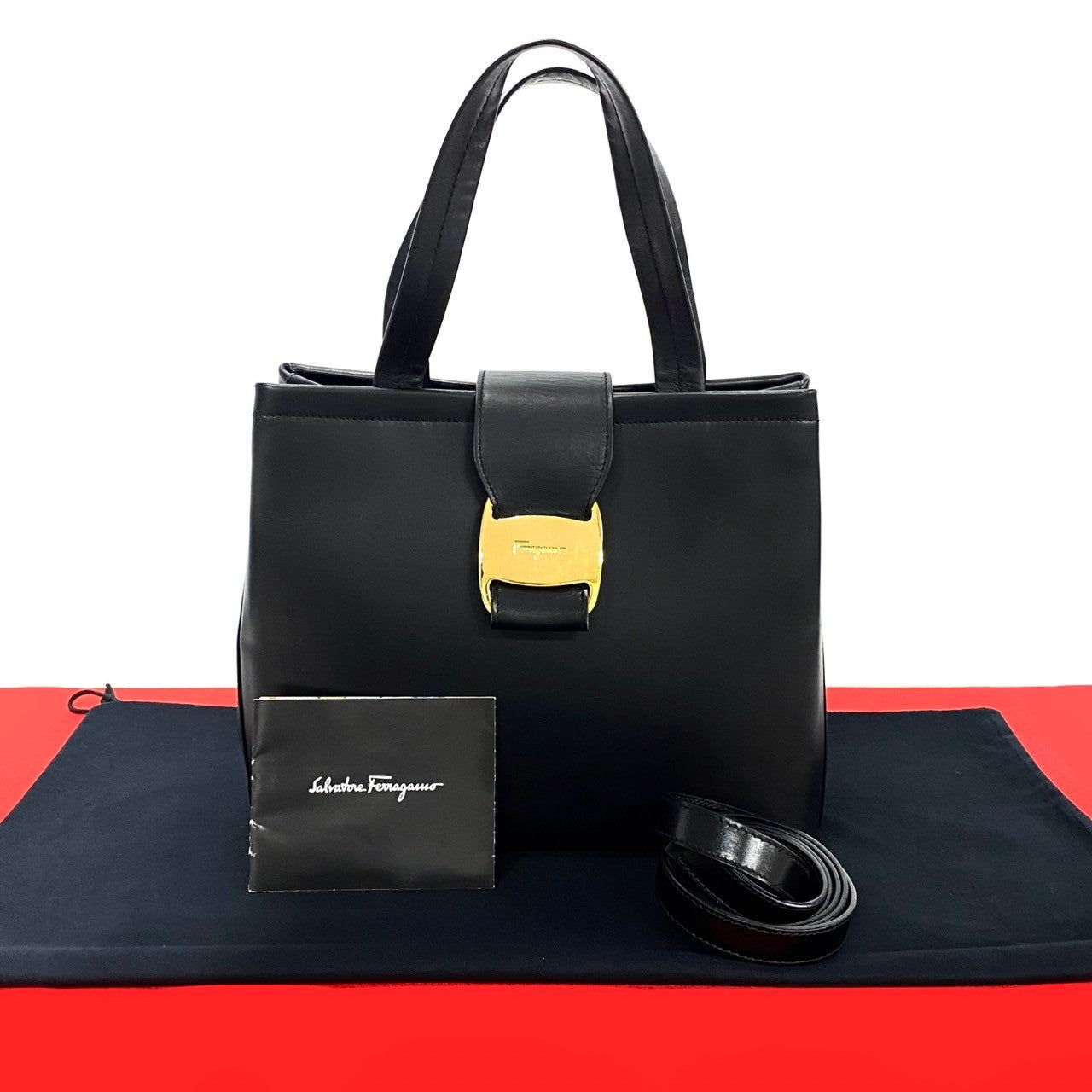 Salvatore Ferragamo Vara Ribbon Leather 2way Shoulder Bag