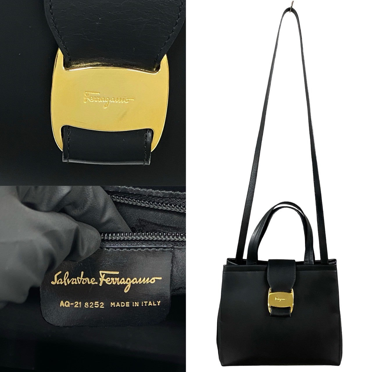 Salvatore Ferragamo Vara Ribbon Leather 2way Shoulder Bag