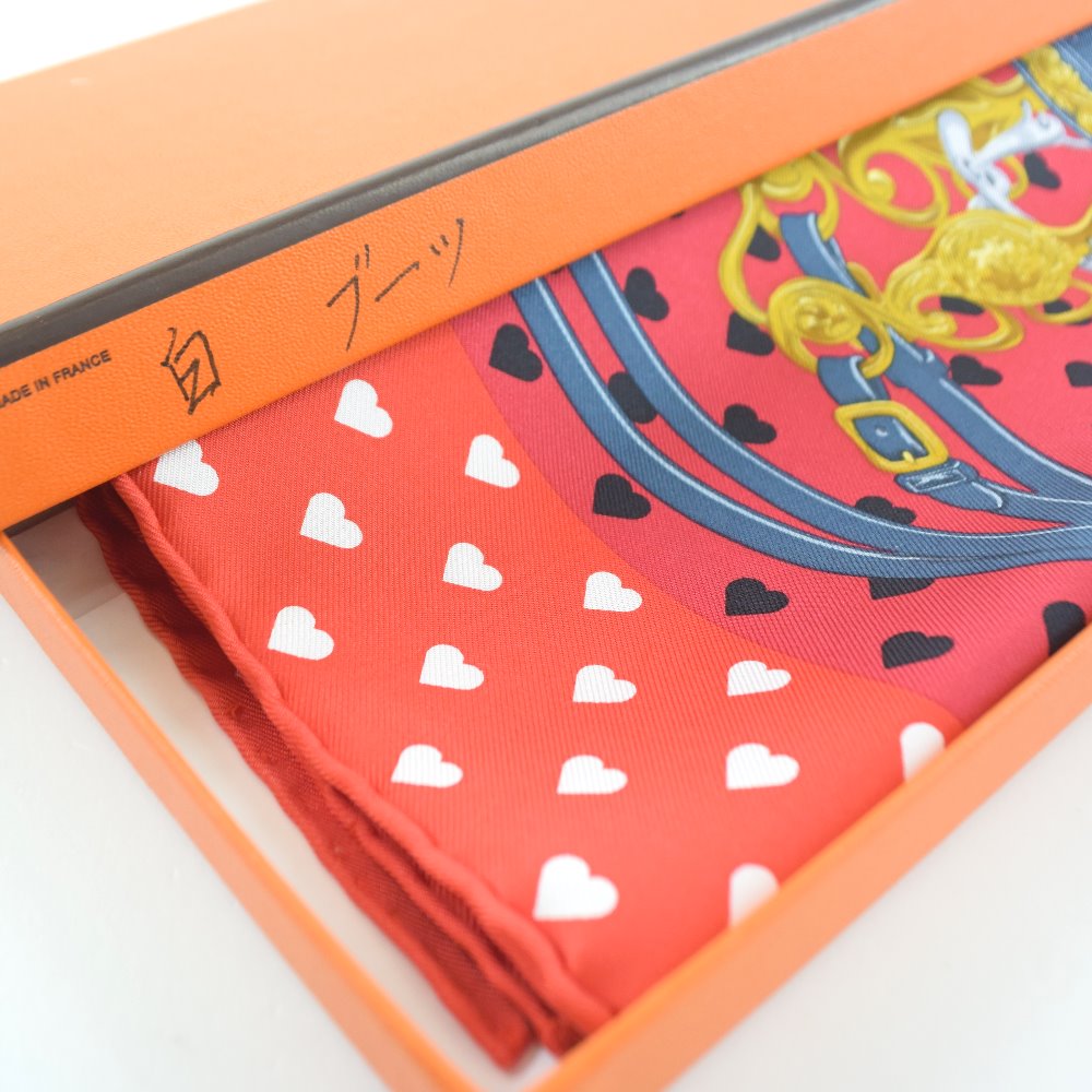 Hermes Silk Scarf Heart Red