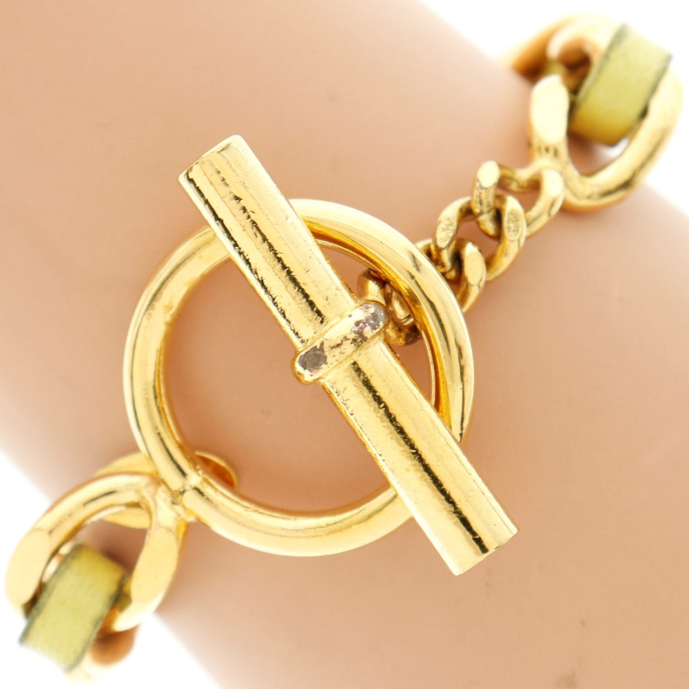 Chanel Gold Plated Leather Bracelet