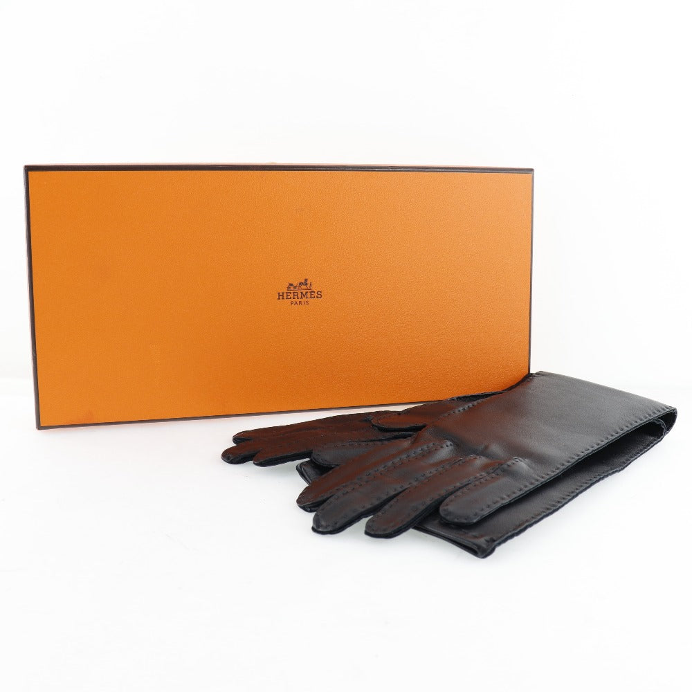 Hermes Calfskin Gloves Black