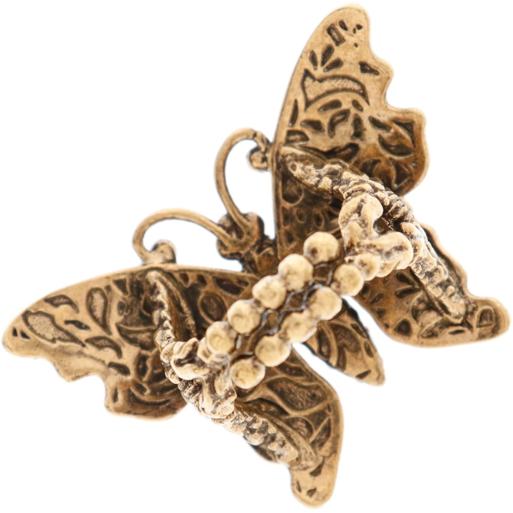 Gucci Gold Plated Crystal Butterfly Ring