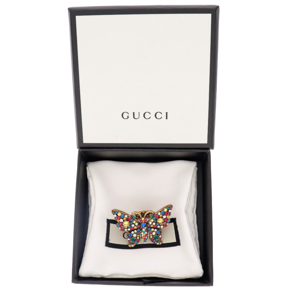 Gucci Gold Plated Crystal Butterfly Ring