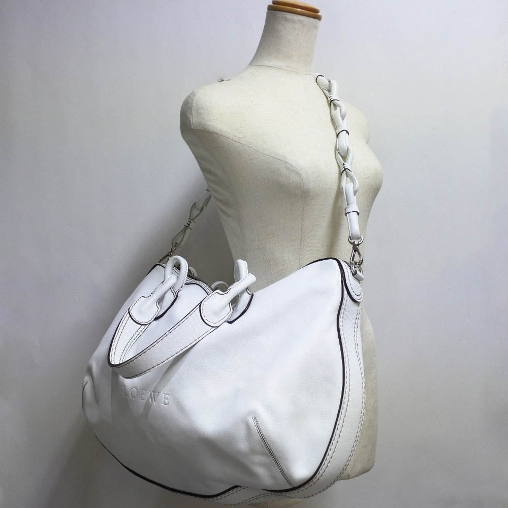 Loewe 2WAY Shoulder Bag Calf White