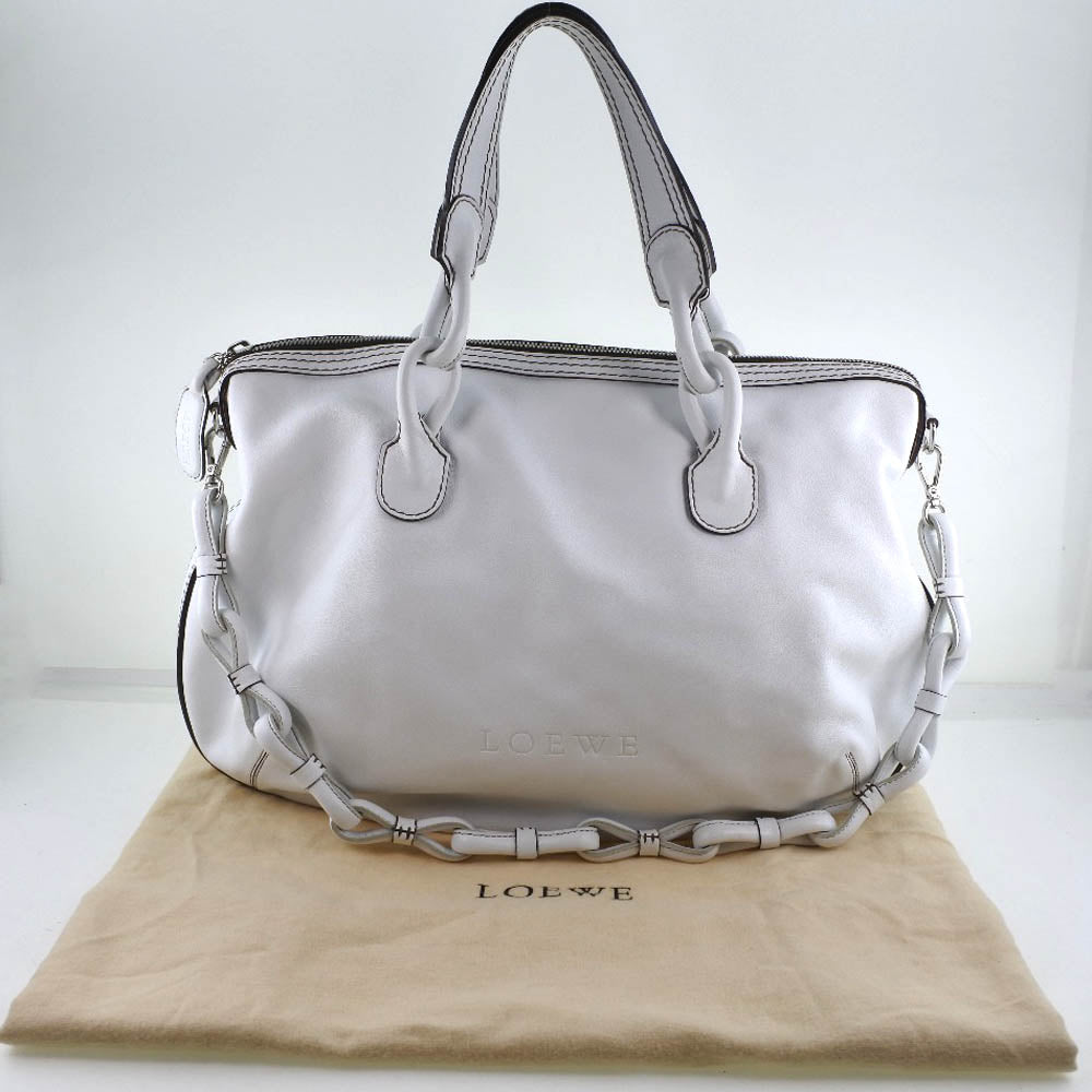 Loewe 2WAY Shoulder Bag Calf White