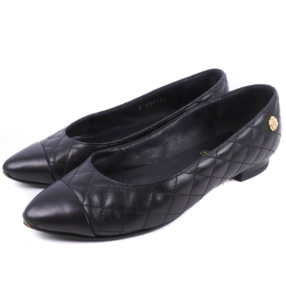 Chanel Matelasse Pumps Black Leather