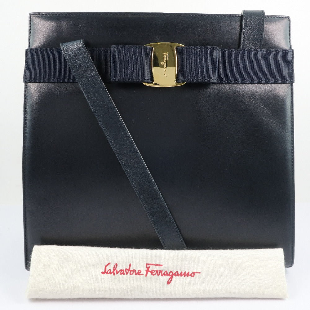 Salvatore Ferragamo Leather Vara Shoulder Bag Leather Shoulder Bag in Very Good Condition