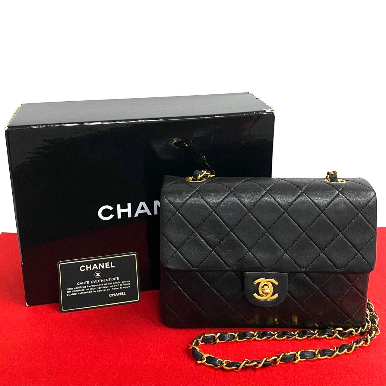 Chanel Lambskin Matelasse Coco Mark Chain Shoulder Bag