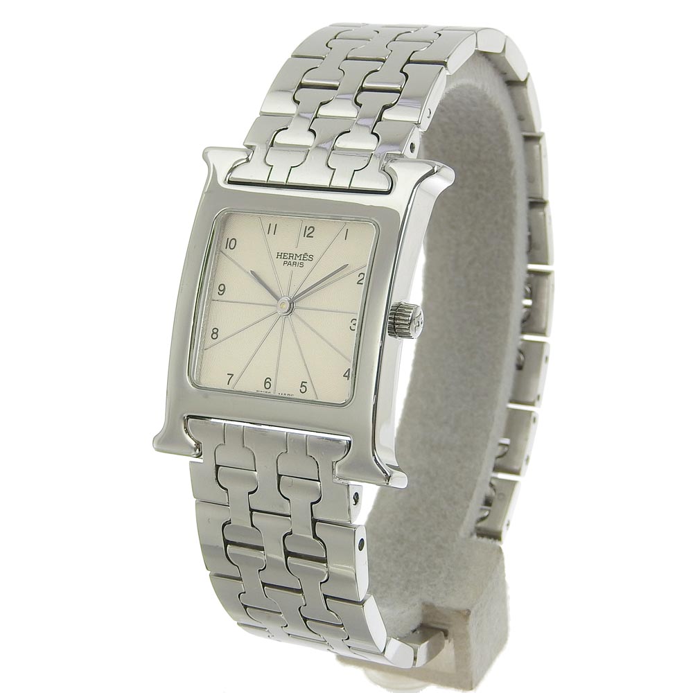 Hermes H-Watch HH1.510 Women's Stainless Steel Quartz Watch Made in France with Silver Dial (A-Rank Pre-owned) HH1.510