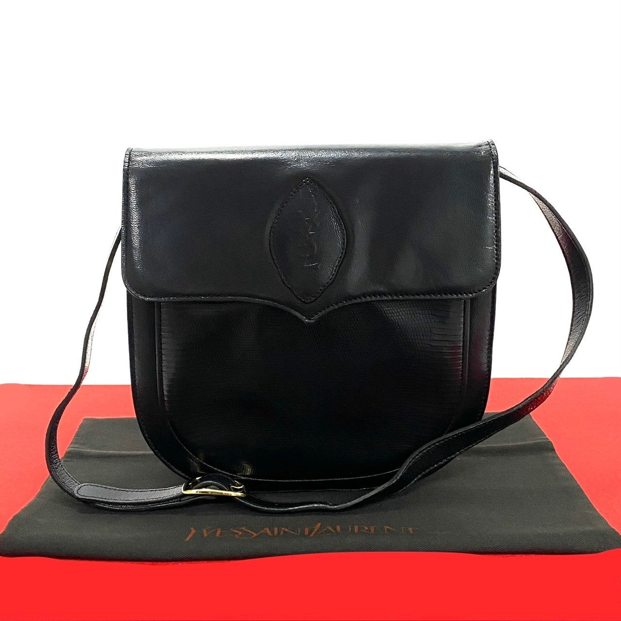 Yves Saint Laurent Leather Shoulder Bag Black