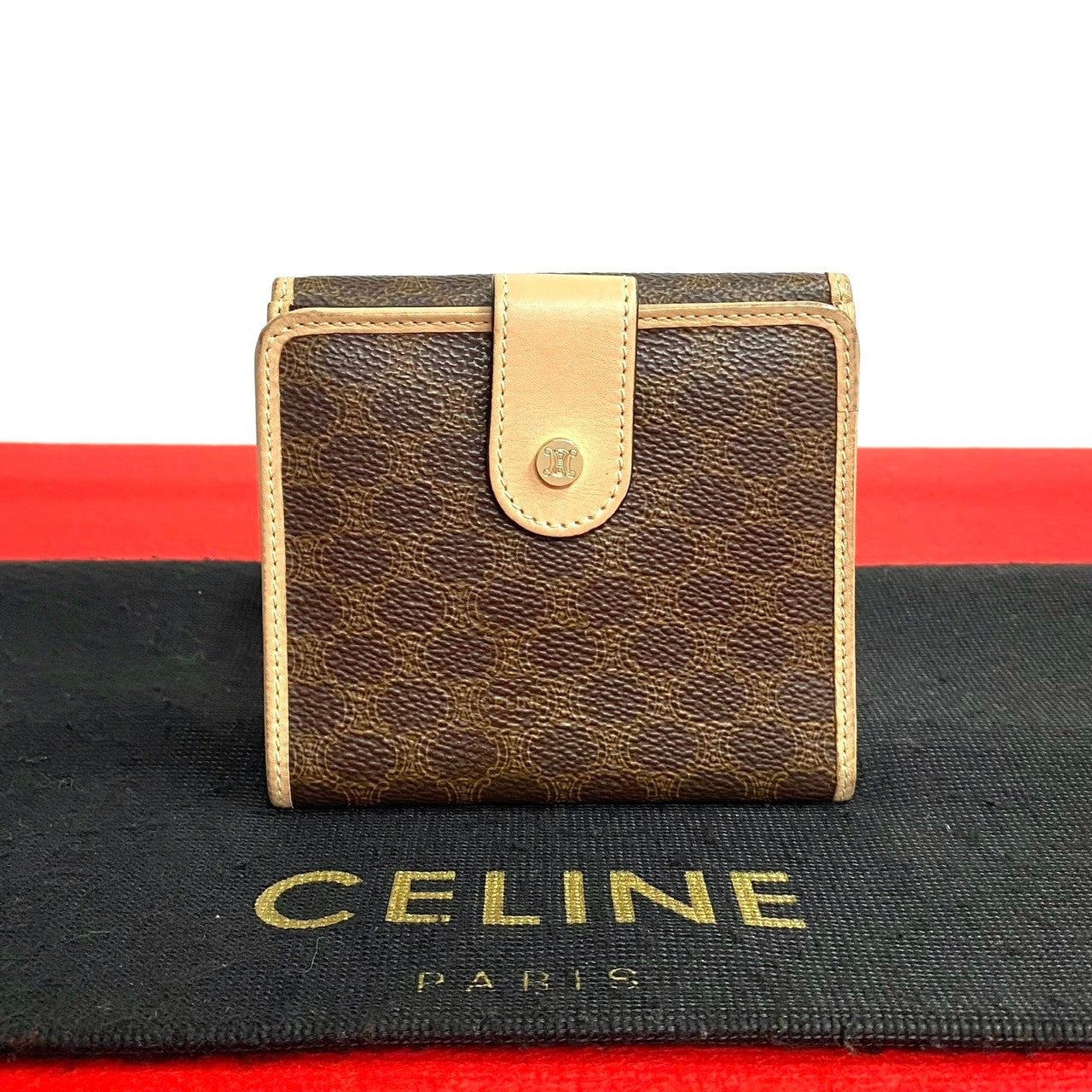 Celine Leather Macadam Blazon Bifold Wallet