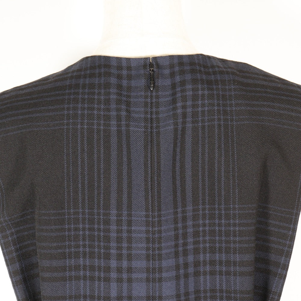 Louis Vuitton Wool Check Dress Navy